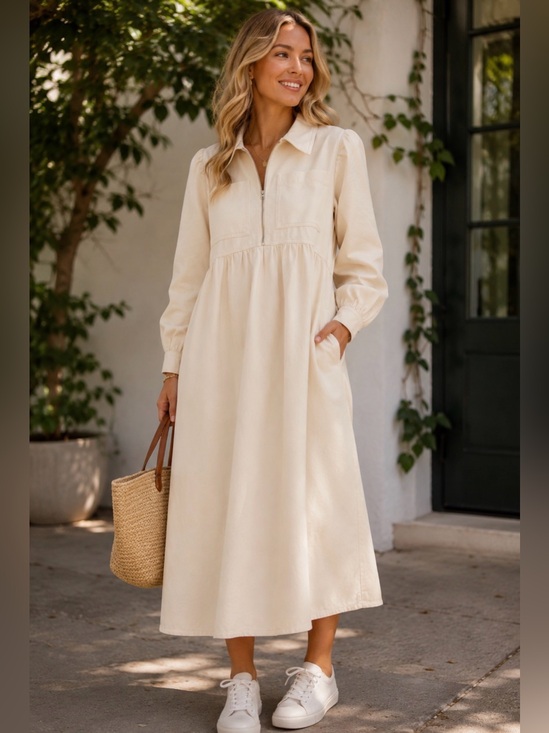 Anthropologie Dresses & Skirts - Anthropologie ALIGNE Gabriella Denim Long-Sleeve Midi Dress Size 10